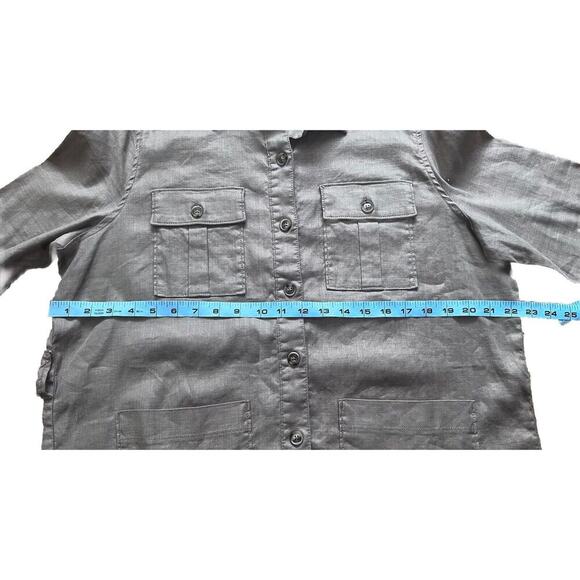 Level 99 Emme Belted Utility Jacket Womens Size XL Linen Blend Sandcastle NEW - Picture 4 of 7